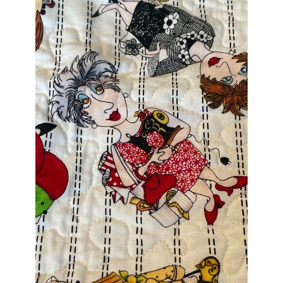 Table Runner 100% Cotton Quilted Women Sewers Quilters Themed - Picture 4 of 7